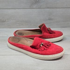 Gentle Souls Women Rory Red Tassel Slip-On Suede Mule Shoes Sz 10M